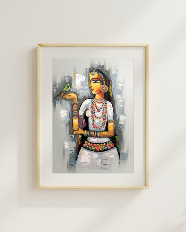 Serene Connection: A Tribal Woman with Her Bird