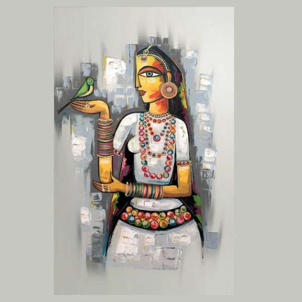 Serene Connection: A Tribal Woman with Her Bird - Image 2