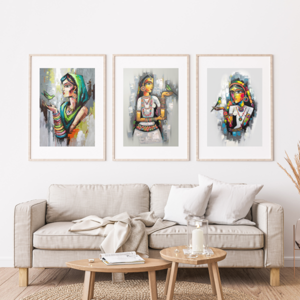 A Tribal Beauty and Her Avian Friend combo set