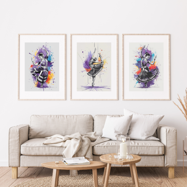 Bharatanatyam and Cultural Expression digital print combo