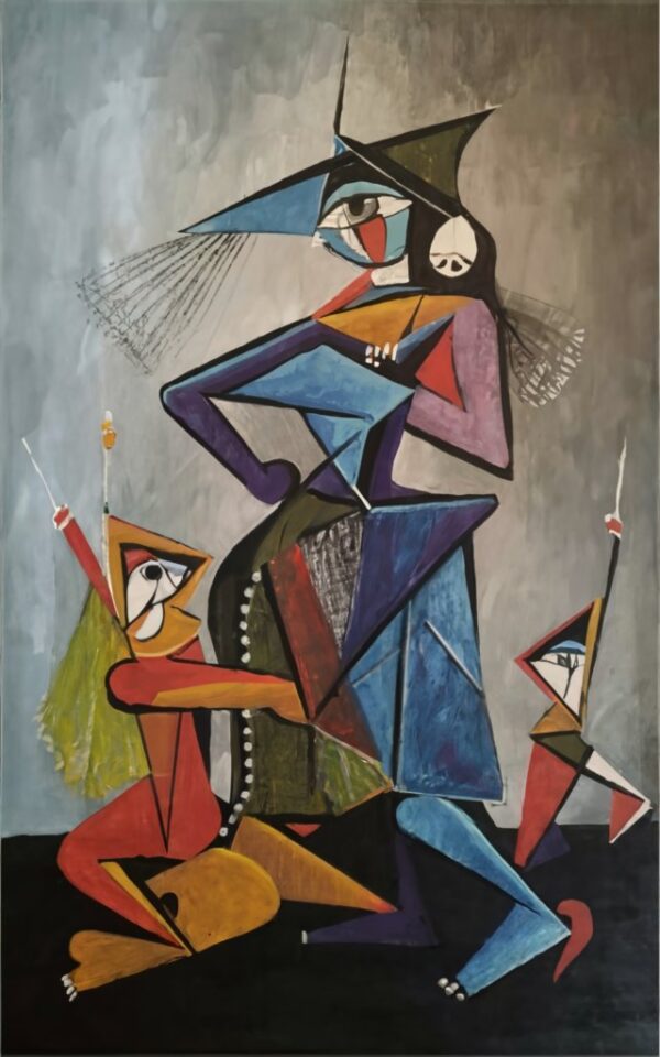 Vibrant Abstract Cubist Portrait - Image 2